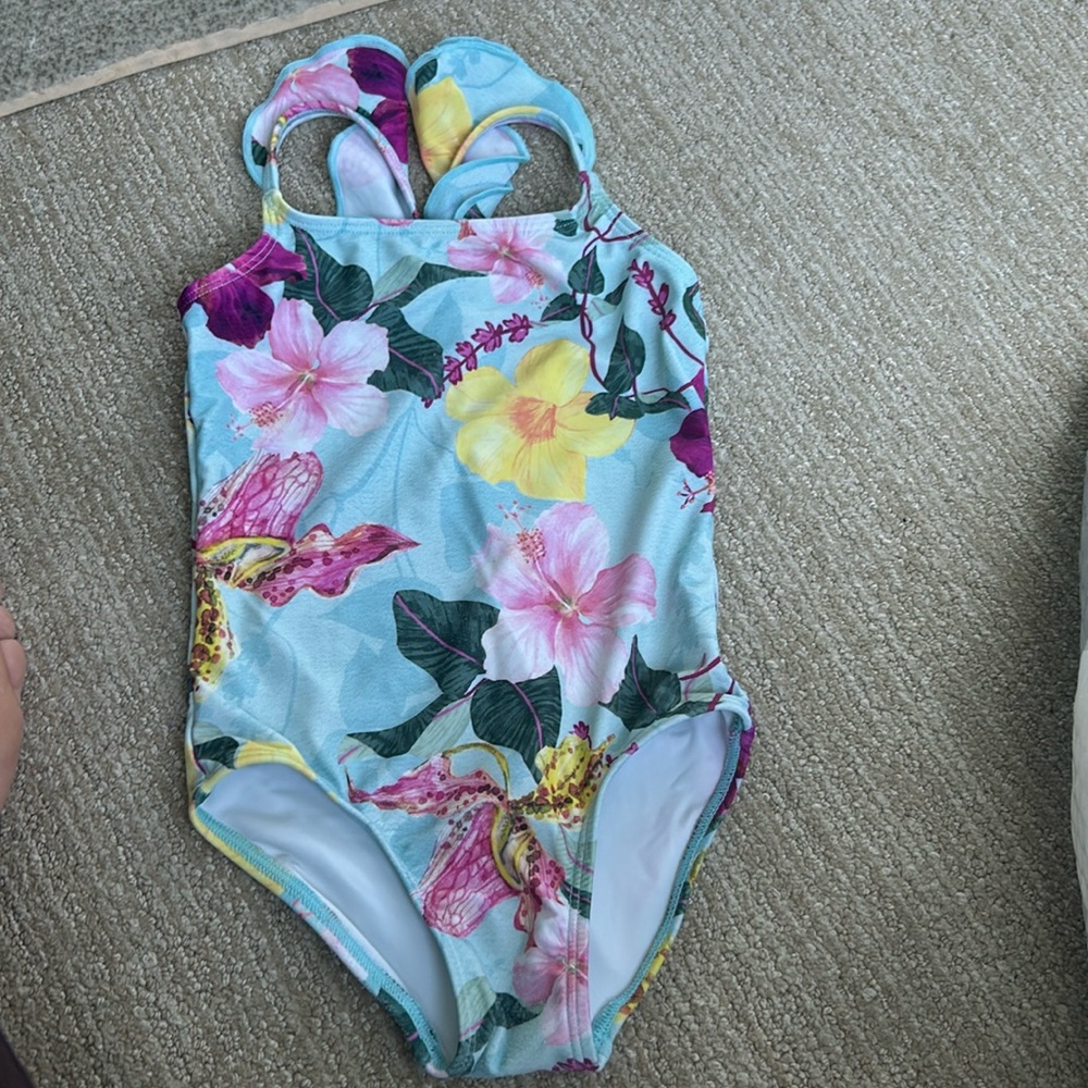 Patbo blue floral one piece swimsuit 3t